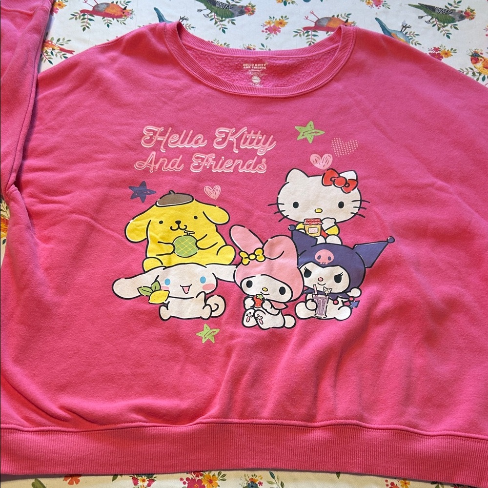 Sanrio “Hello Kitty And Friends” Graphic Crewneck Sweatshirt XL Bubble Gum Pink